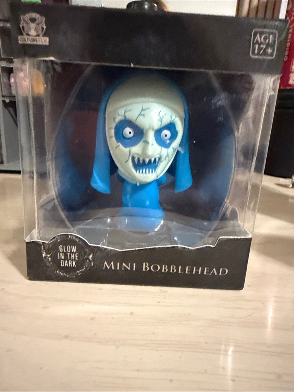 Glow-in-the-Dark Blue Mini Bobblehead -THE NUN